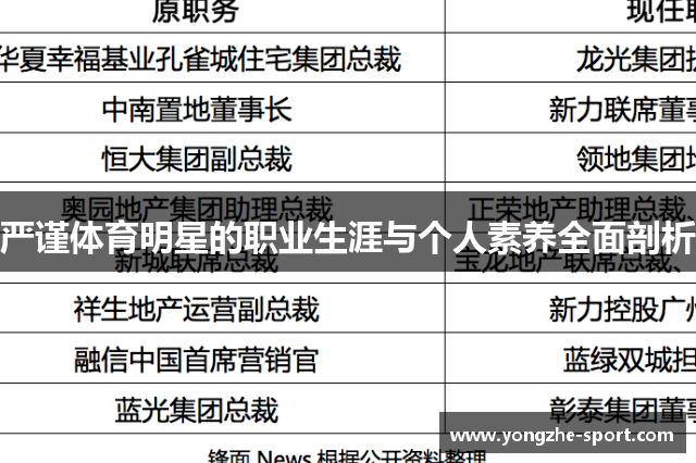 严谨体育明星的职业生涯与个人素养全面剖析